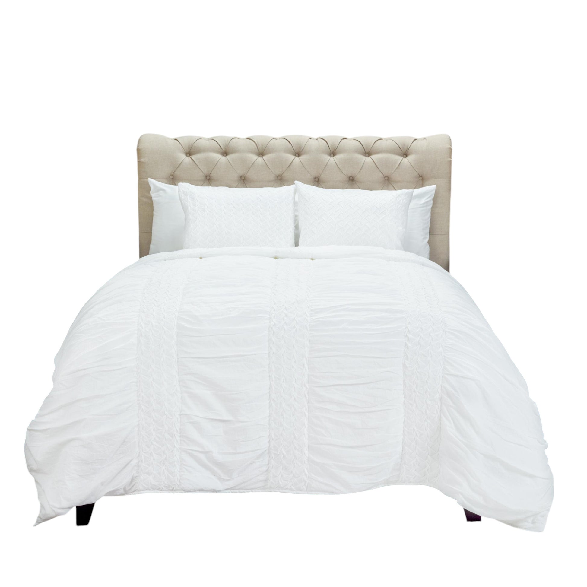 White Geometric Queen Quilt-Comforters and Quilts-DECOROLALA