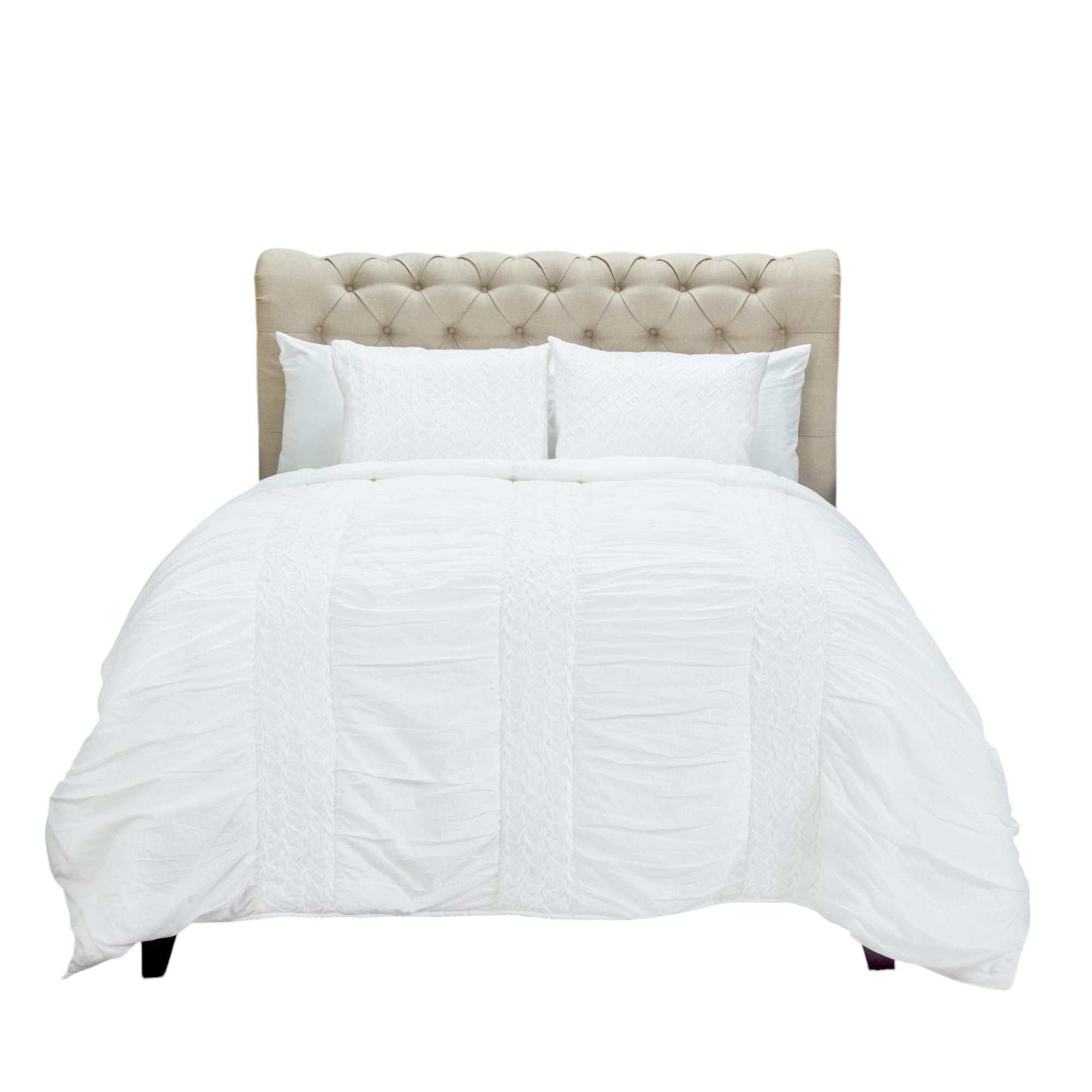 White Geometric Queen Quilt-Comforters and Quilts-DECOROLALA