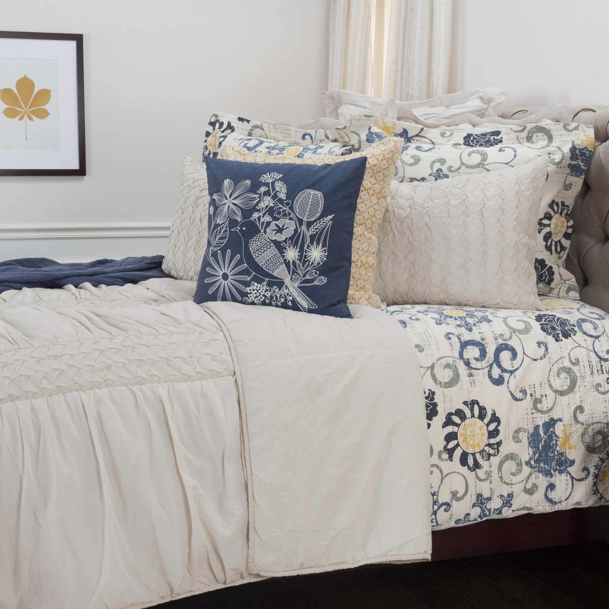 Ivory Geometric King Quilt-Comforters and Quilts-DECOROLALA