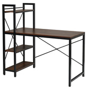 47.5 Inch Writing Study Computer Desk with 4-Tier Shelves-Tan-Computer Desks-DECOROLALA