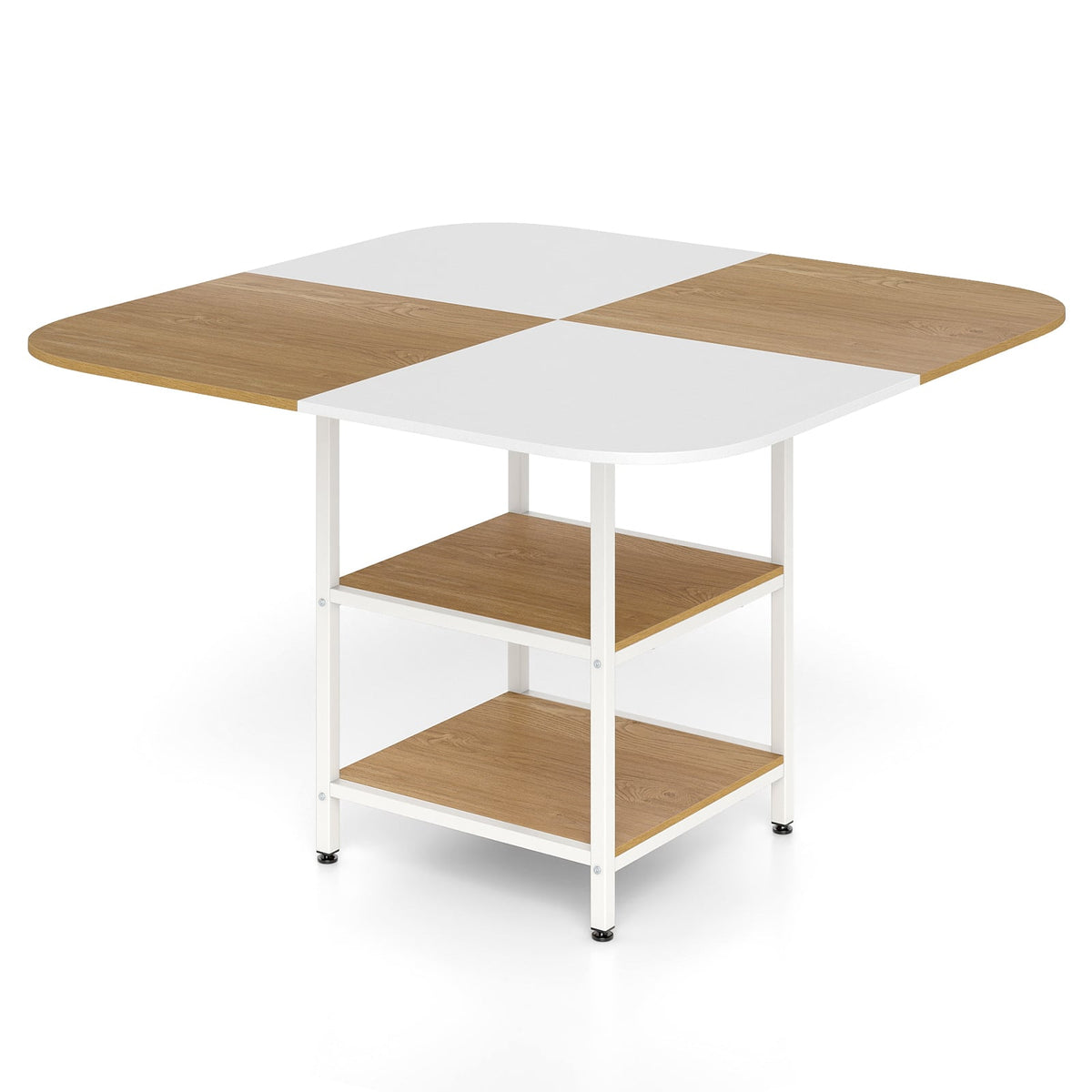 47.5 inch Modern Dining Table Square Kitchen Table with Mix-colored Tabletop-Natural-Dining Tables-DECOROLALA
