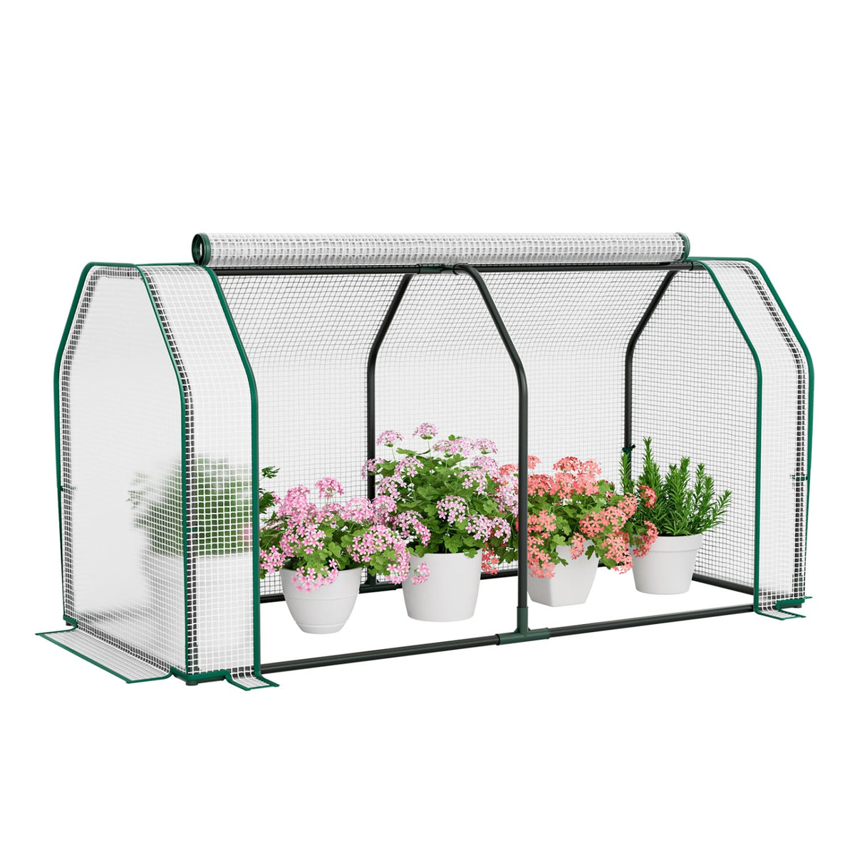 47.5 x 21.5 x 24 Inch Outdoor Mini Greenhouse with Roll-up Zipper Door-Greenhouses-DECOROLALA