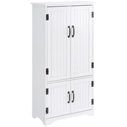 48" 4-Door Pantry Storage Cabinet - White Adjustable Shelves-Home Furnishings > Storage & Organization > Kitchen Pantry Cabinets-DECOROLALA