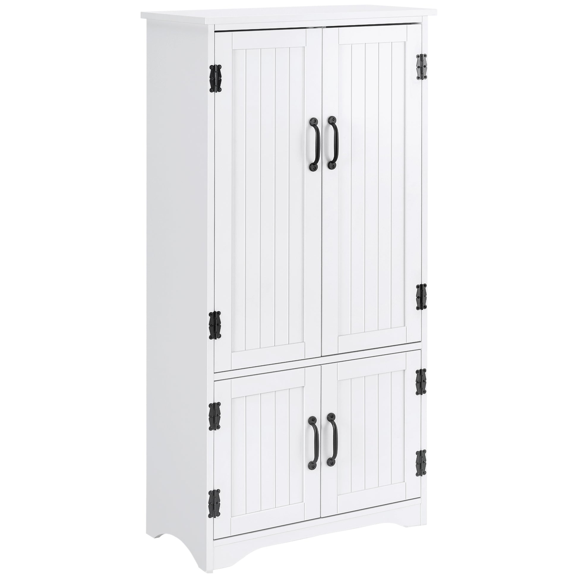 48" 4-Door Pantry Storage Cabinet - White Adjustable Shelves-Home Furnishings > Storage & Organization > Kitchen Pantry Cabinets-DECOROLALA