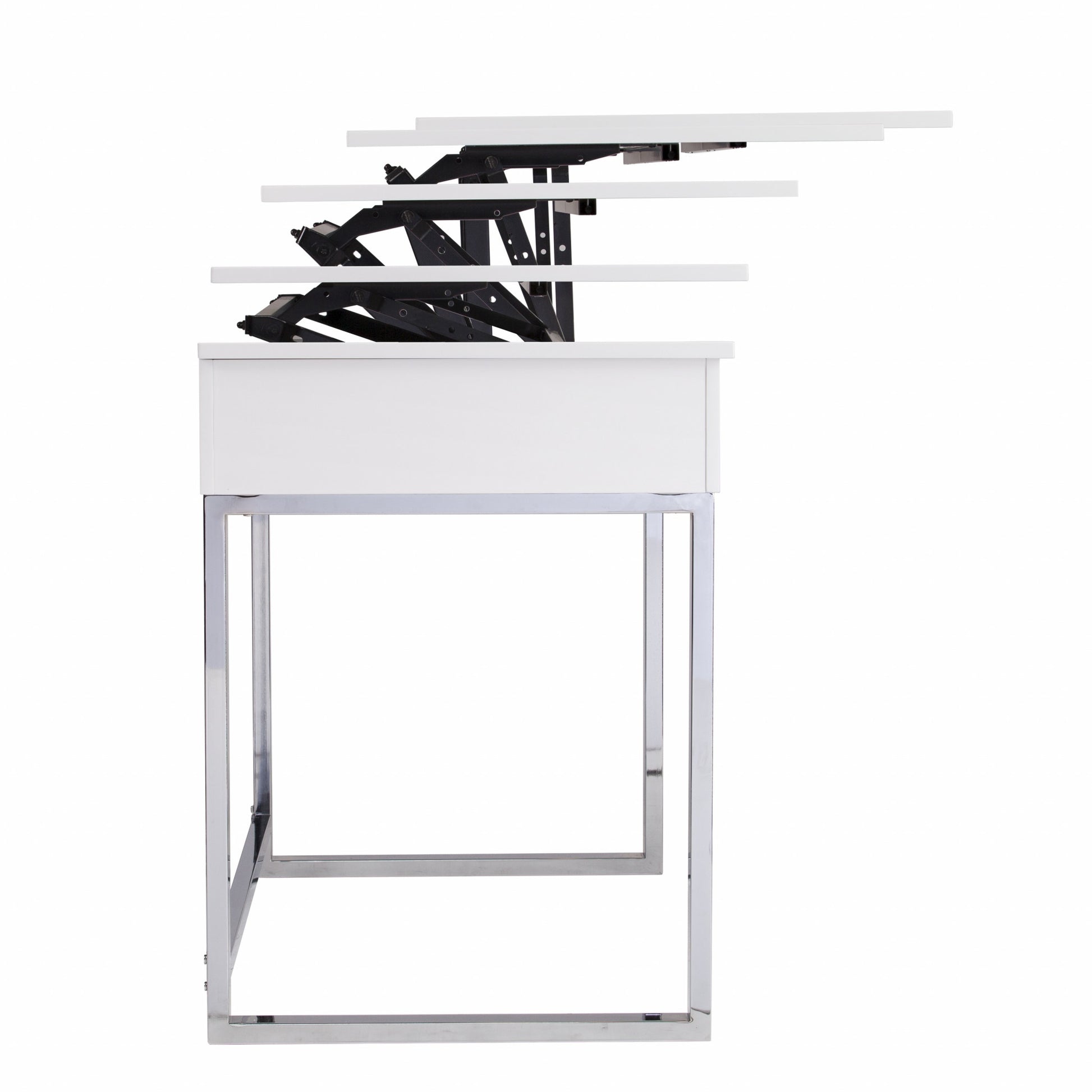 48" Adjustable White Standing Desk Converter-Desks-DECOROLALA