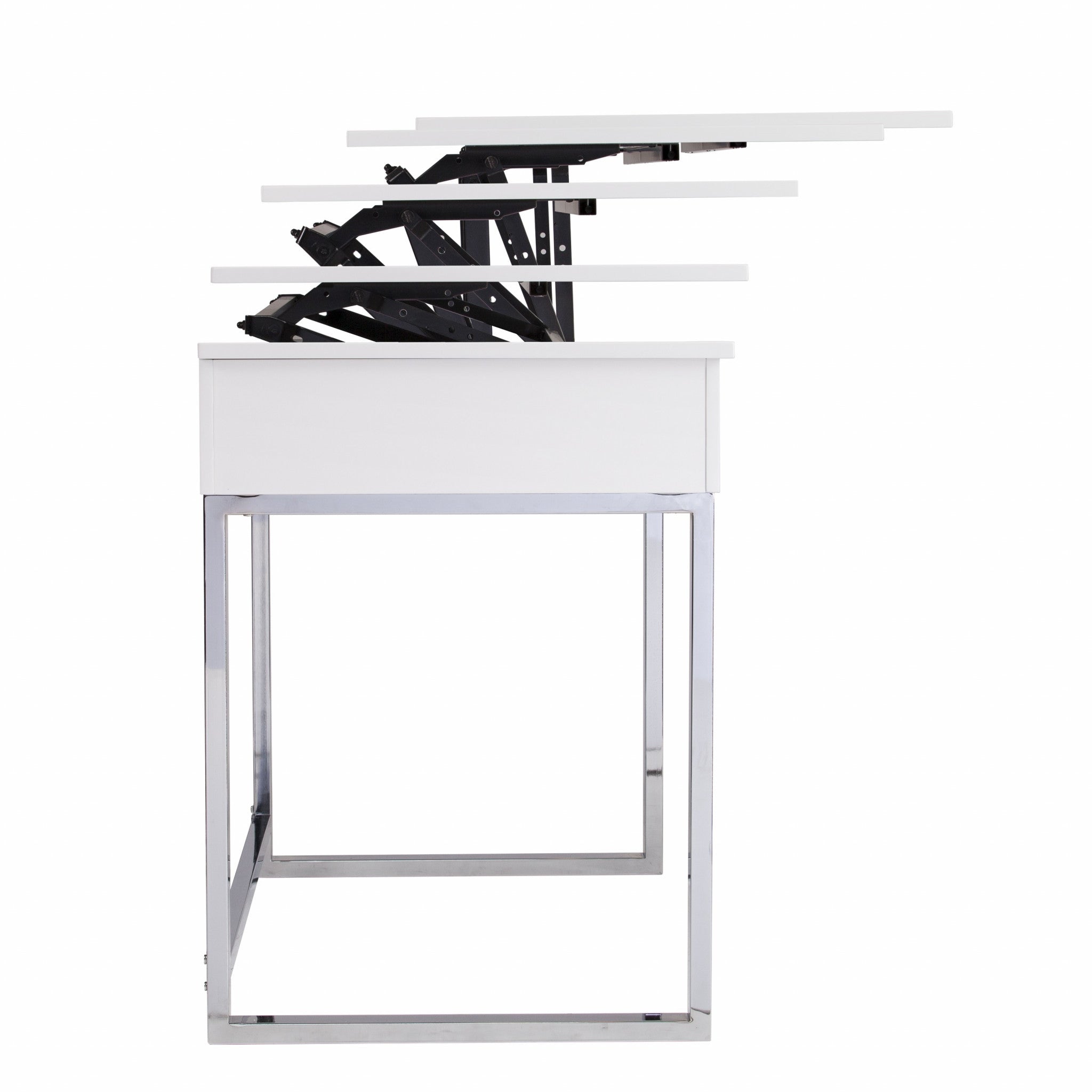 48" Adjustable White Standing Desk Converter-Desks-DECOROLALA