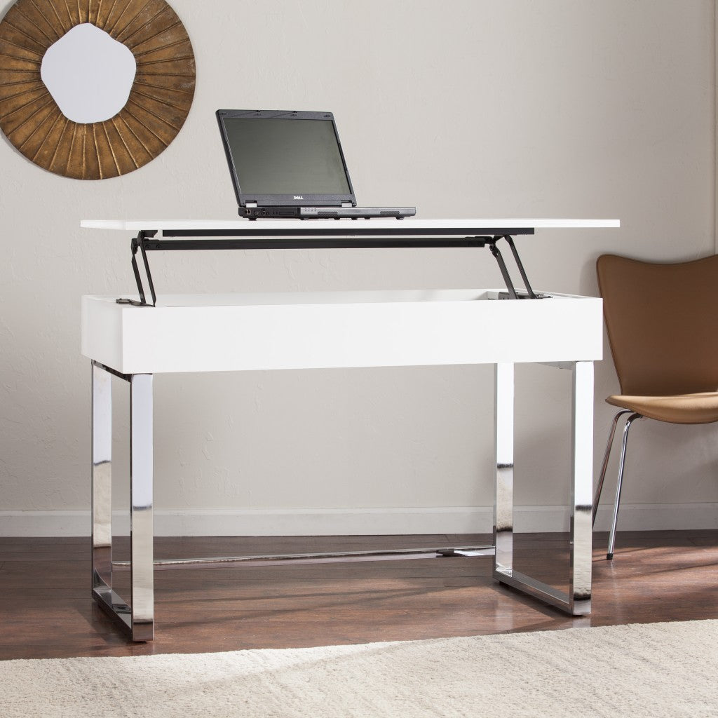 48" Adjustable White Standing Desk Converter-Desks-DECOROLALA
