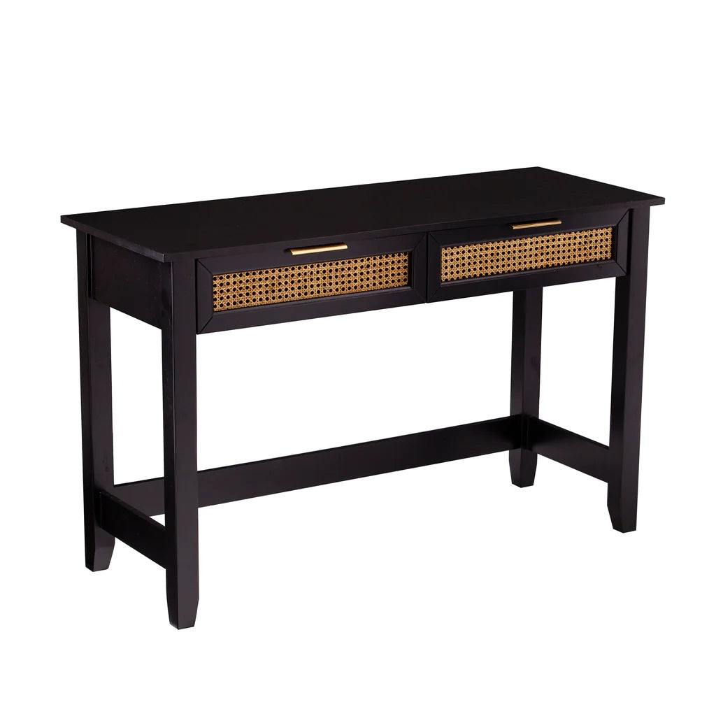 48" Black Console Table And Drawers-Console Tables-DECOROLALA
