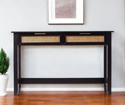 48" Black Console Table And Drawers-Console Tables-DECOROLALA