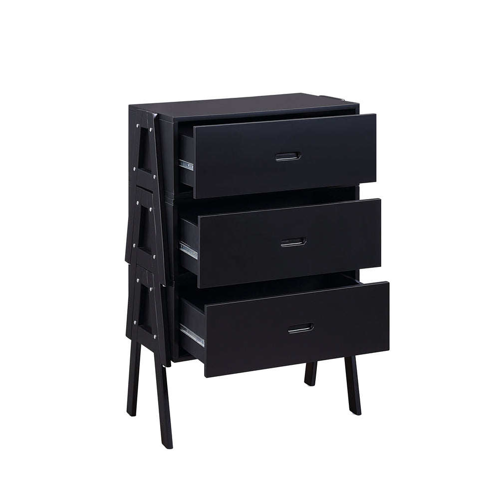 48" Black Convertible Coffee Table With Three Drawers-Coffee Tables-DECOROLALA