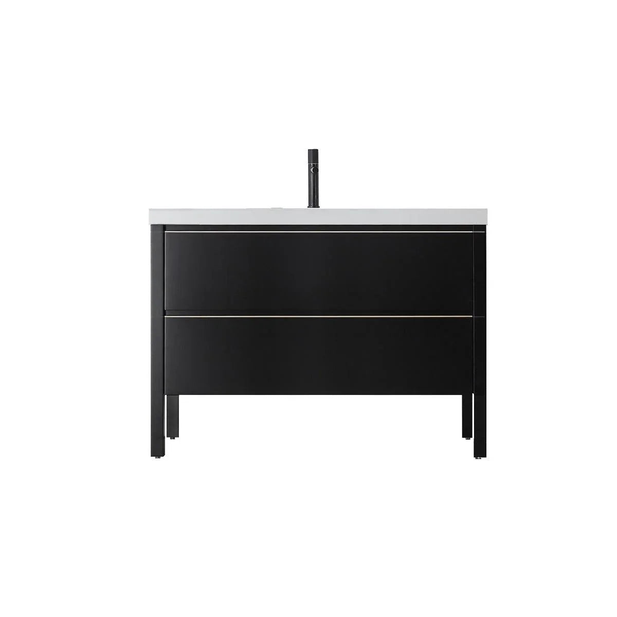 48" Black Freestanding Single Sink Bathroom Vanity with White Quartz Countertop-Migration_Bathroom Vanities-DECOROLALA