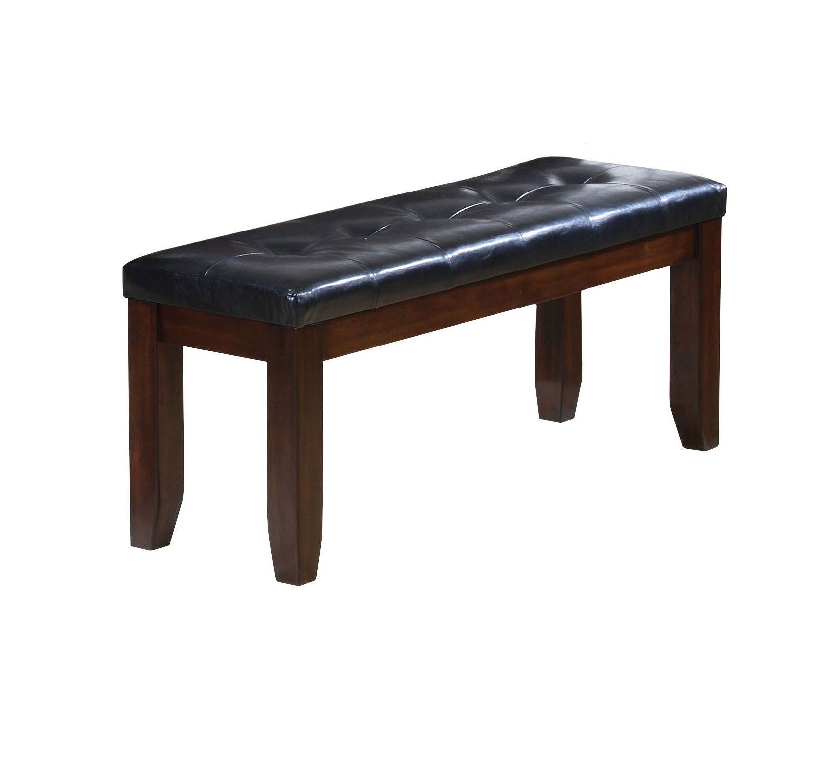 48" Black and Brown Upholstered PU Leather Bench-Benches-DECOROLALA