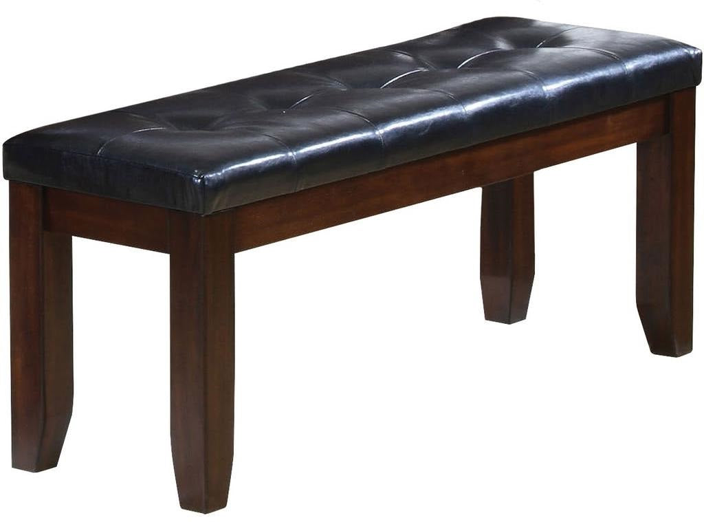 48" Black and Espresso Faux Leather Upholstered Bench-Benches-DECOROLALA