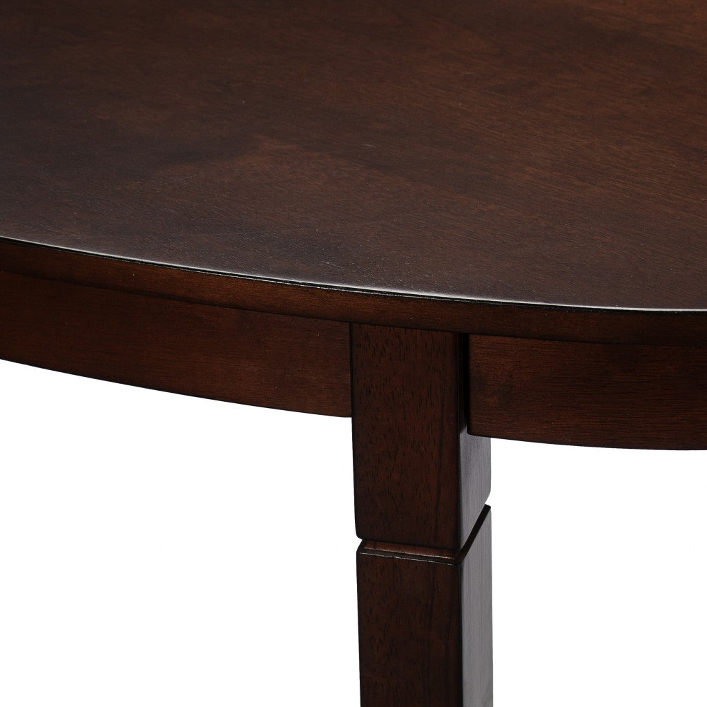 48" Brown Half Circle Console Table With Storage-Console Tables-DECOROLALA