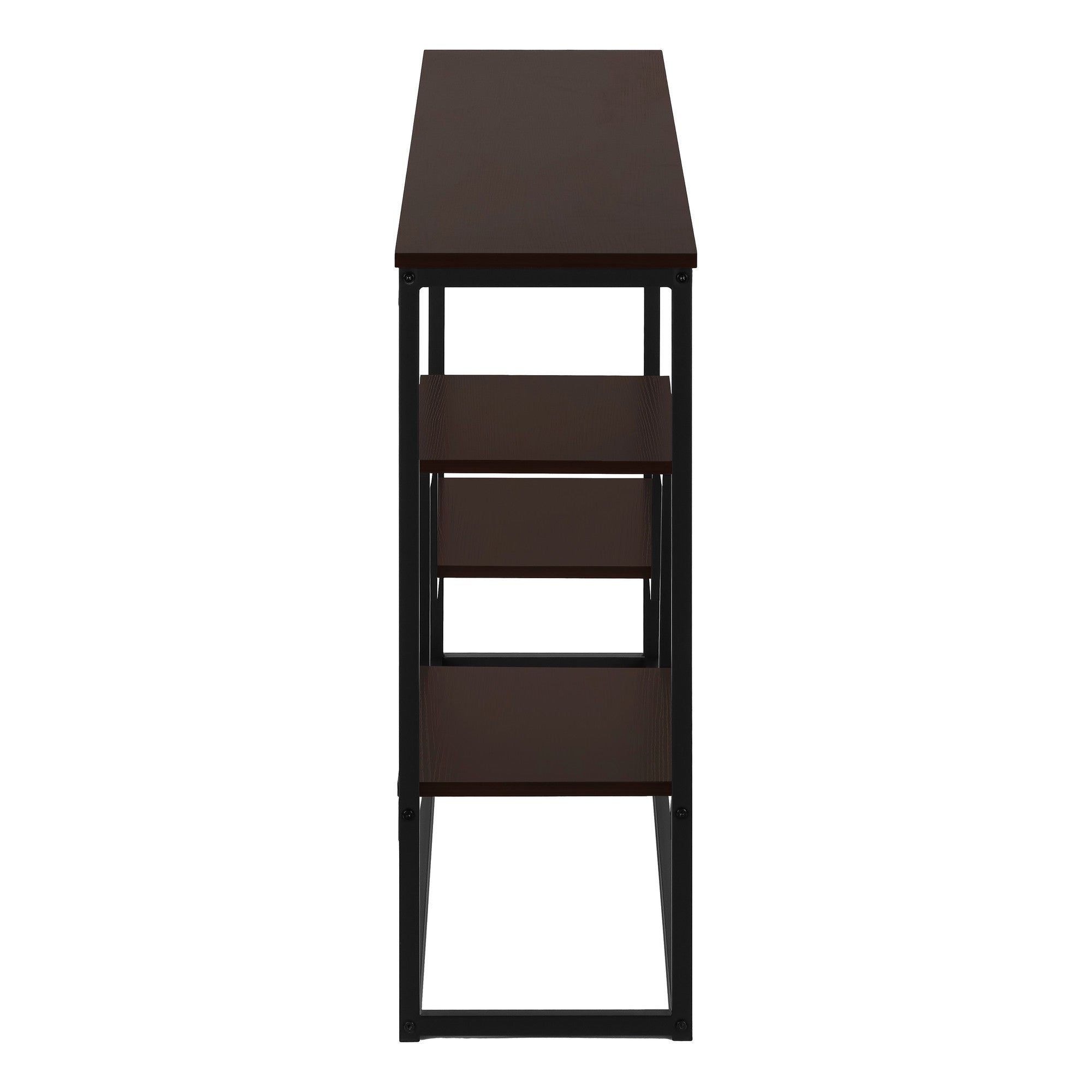 48" Brown and Black Frame Console Table With Shelves-Console Tables-DECOROLALA