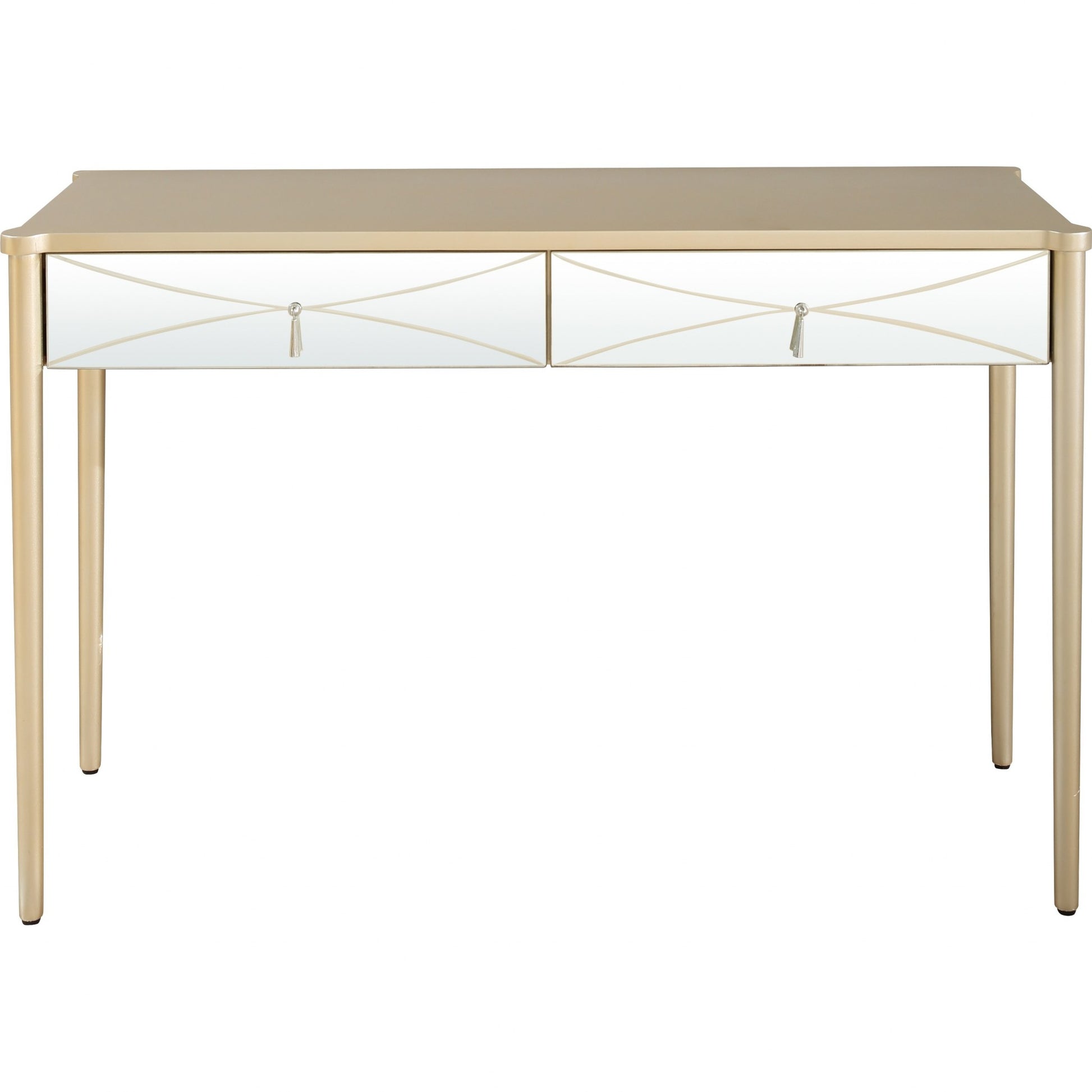 48" Champagne Mirrored Glass Console Table-Console Tables-DECOROLALA