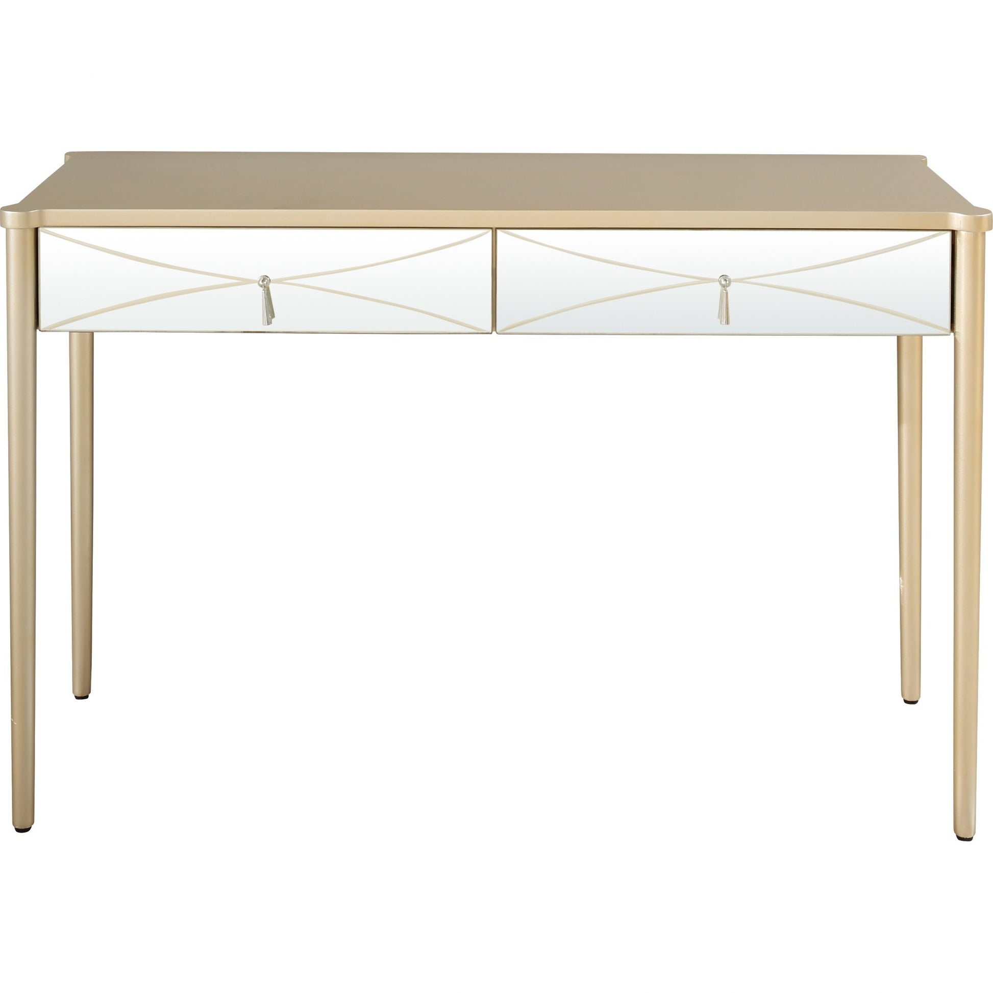 48" Champagne Mirrored Glass Console Table-Console Tables-DECOROLALA