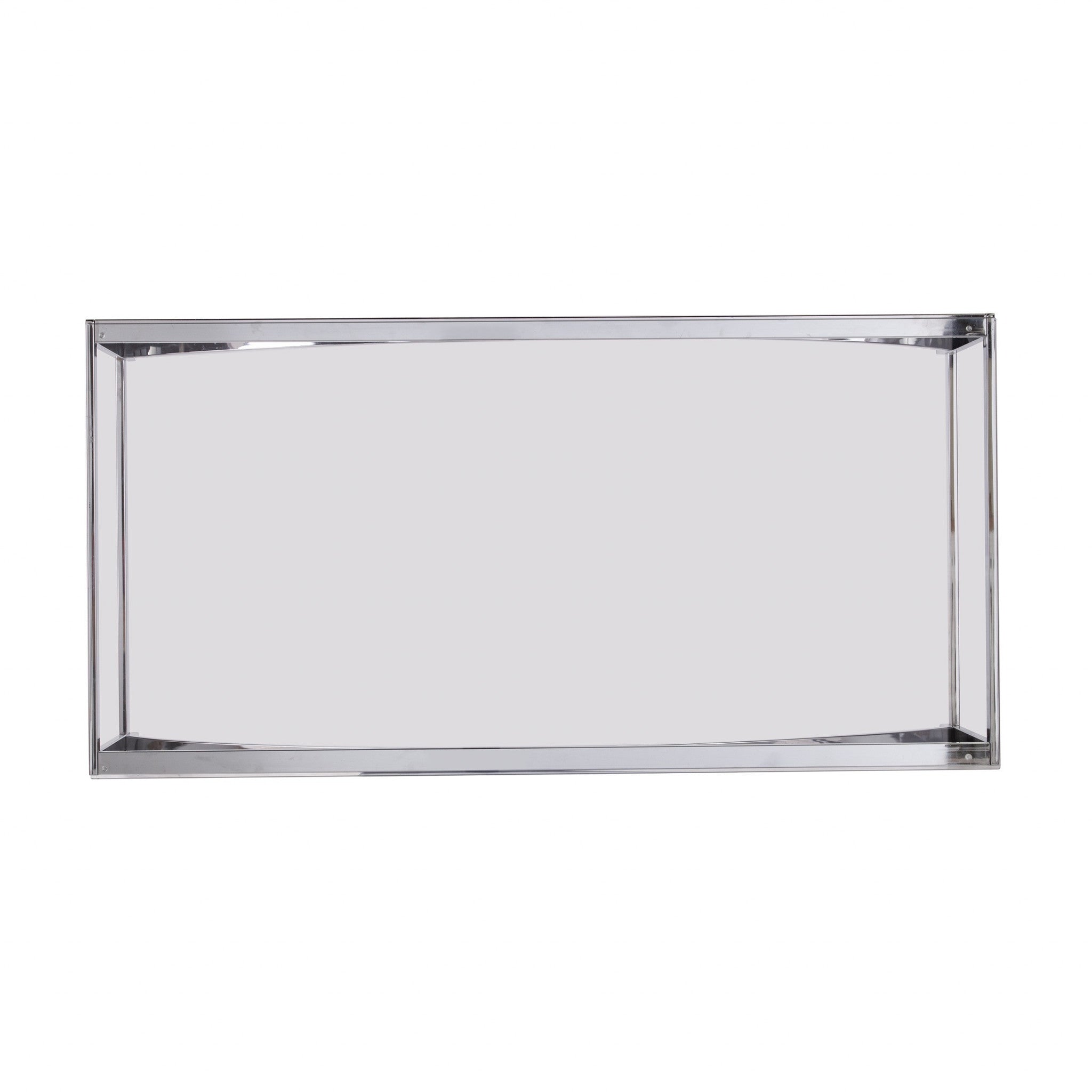 48" Chrome Glass And Metal Rectangular Coffee Table-Coffee Tables-DECOROLALA