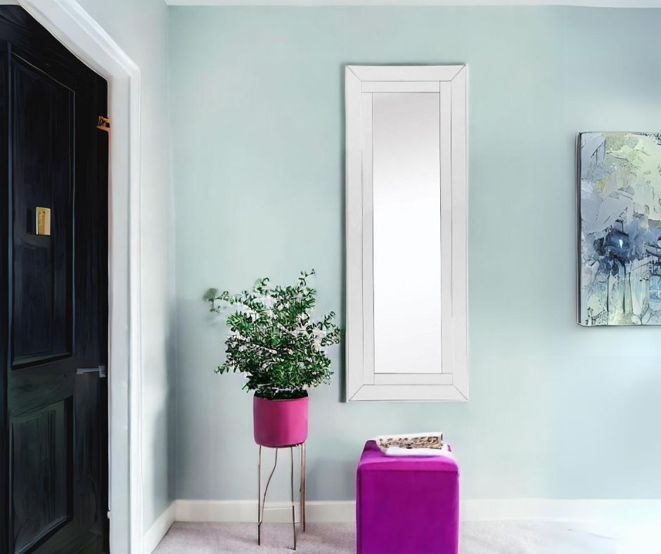 48" Clear Glass Framed Full Length Hanging Mirror-Mirrors-DECOROLALA