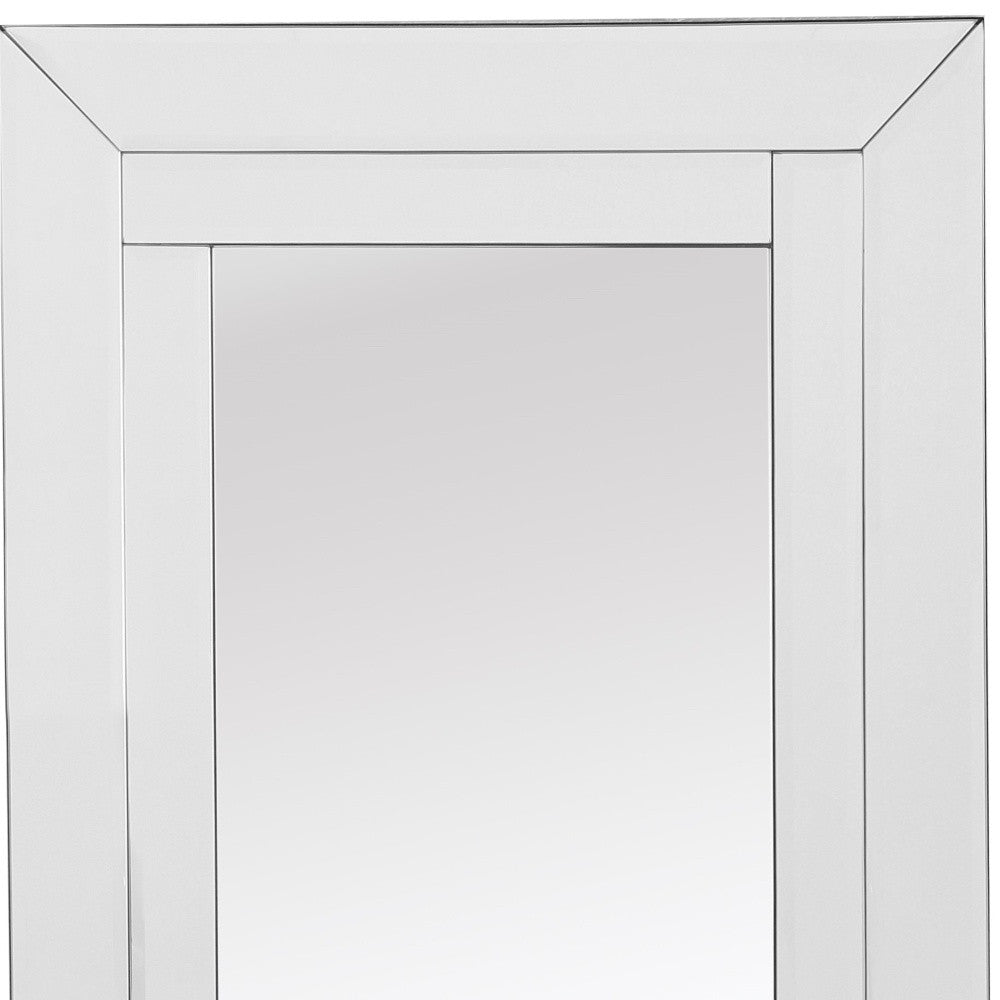 48" Clear Glass Framed Full Length Hanging Mirror-Mirrors-DECOROLALA