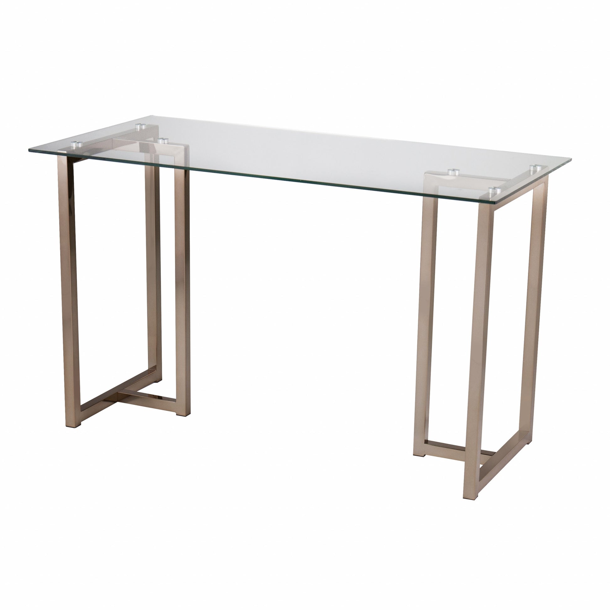 48" Clear and Champagne Glass Writing Desk-Desks-DECOROLALA