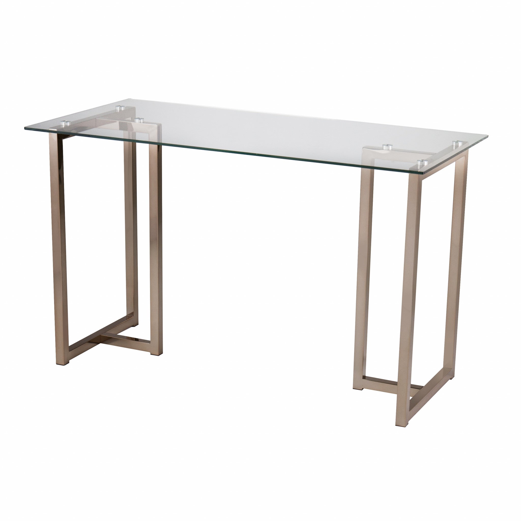 48" Clear and Champagne Glass Writing Desk-Desks-DECOROLALA