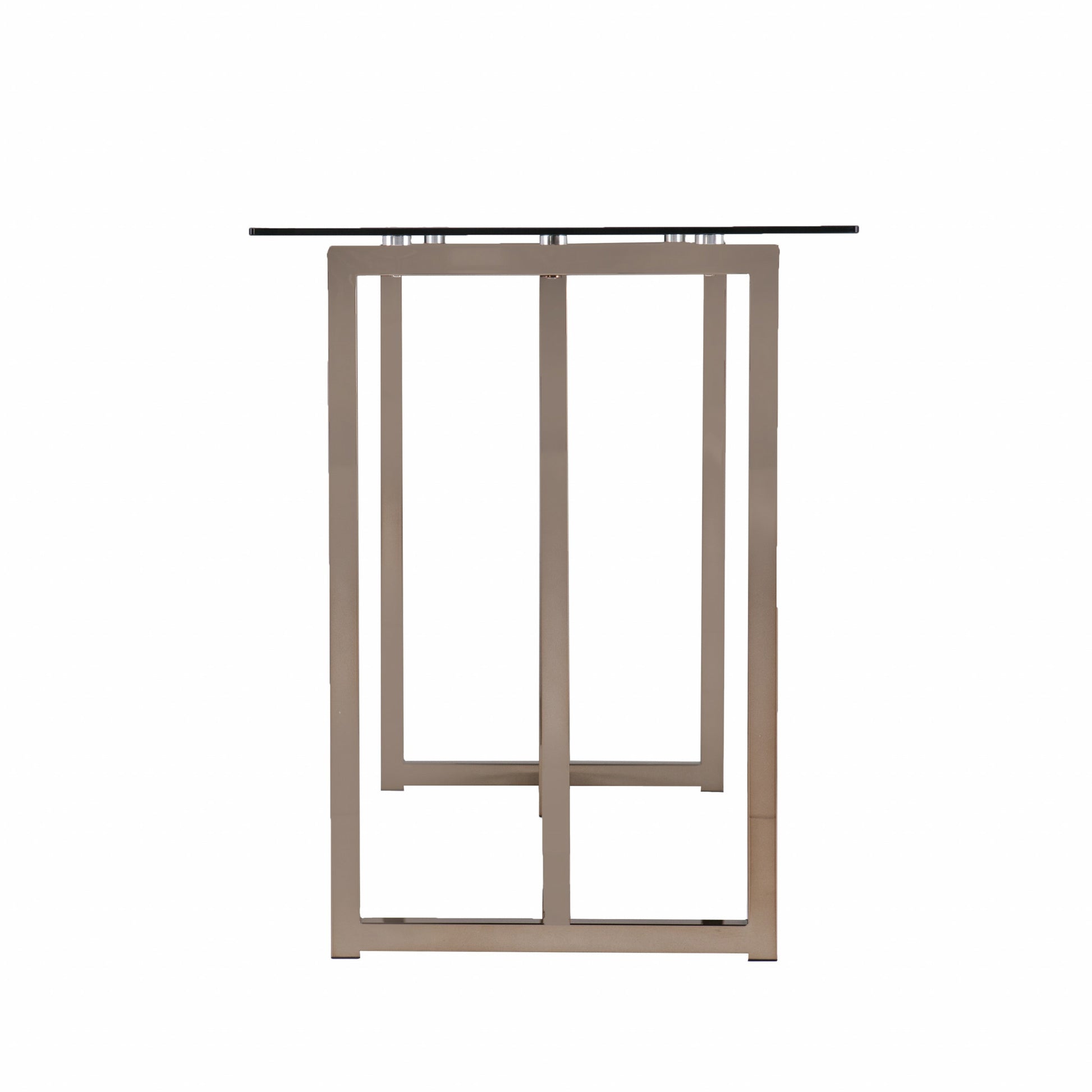 48" Clear and Champagne Glass Writing Desk-Desks-DECOROLALA