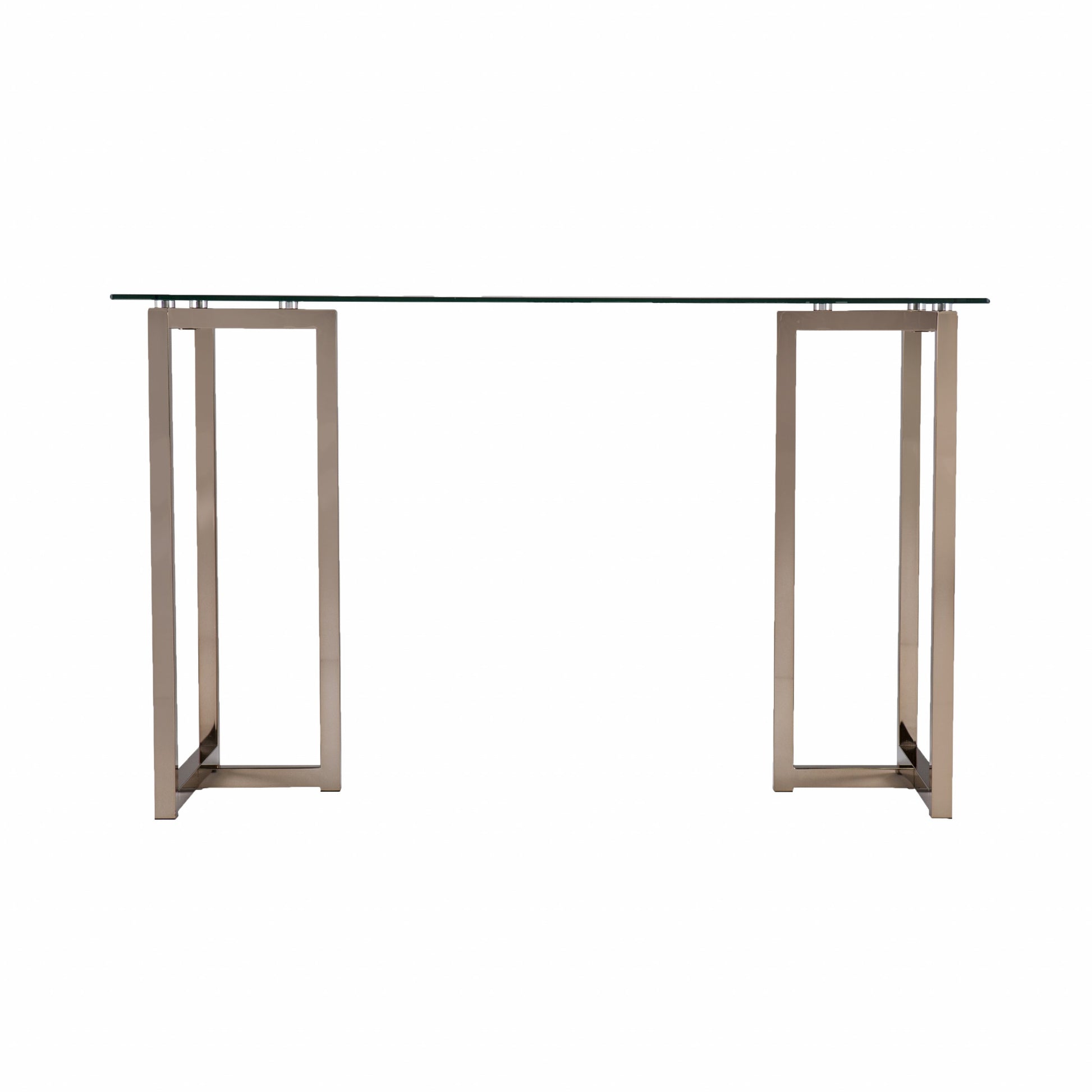 48" Clear and Champagne Glass Writing Desk-Desks-DECOROLALA