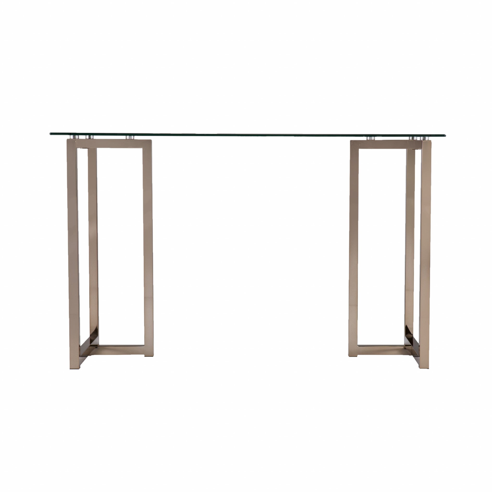 48" Clear and Champagne Glass Writing Desk-Desks-DECOROLALA