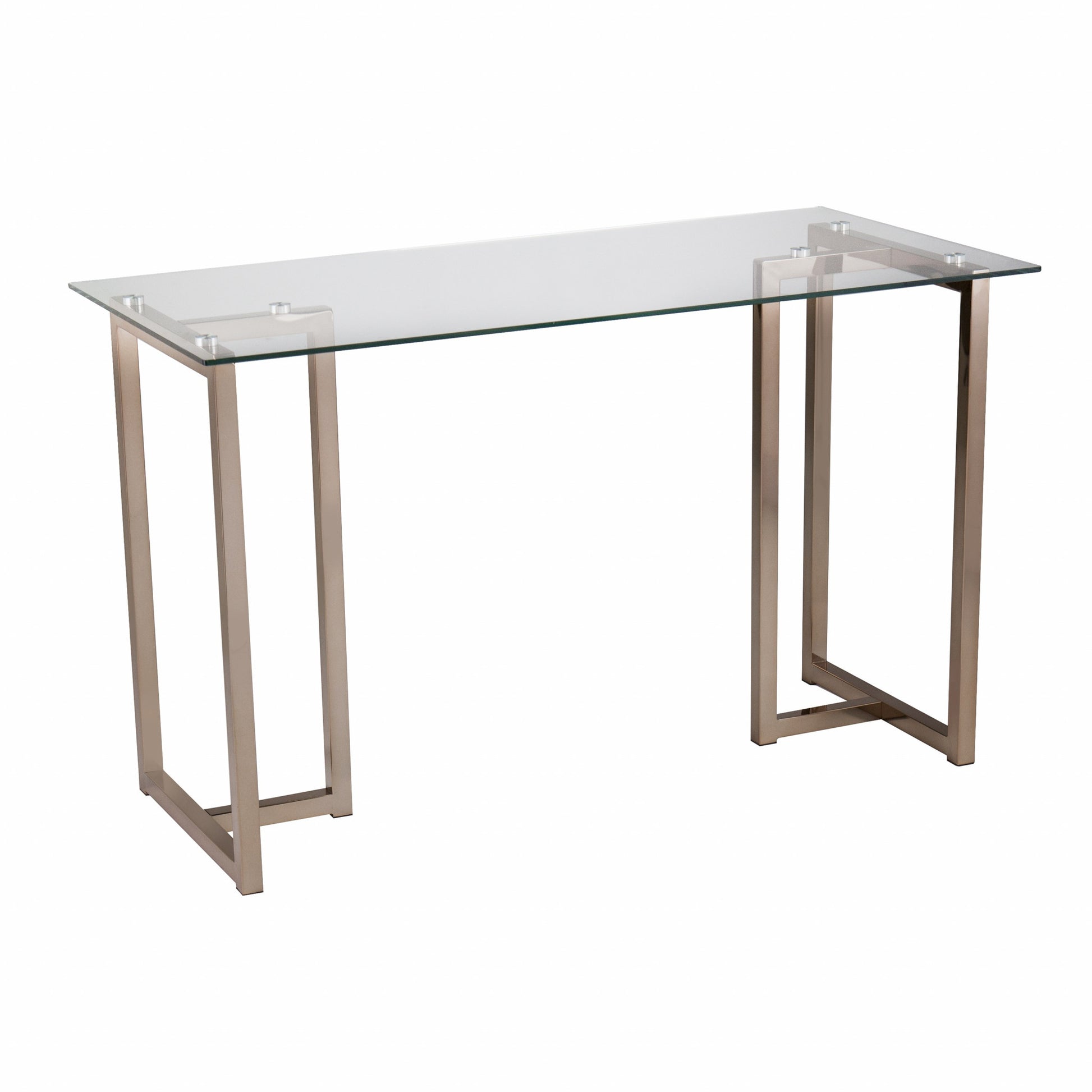 48" Clear and Champagne Glass Writing Desk-Desks-DECOROLALA