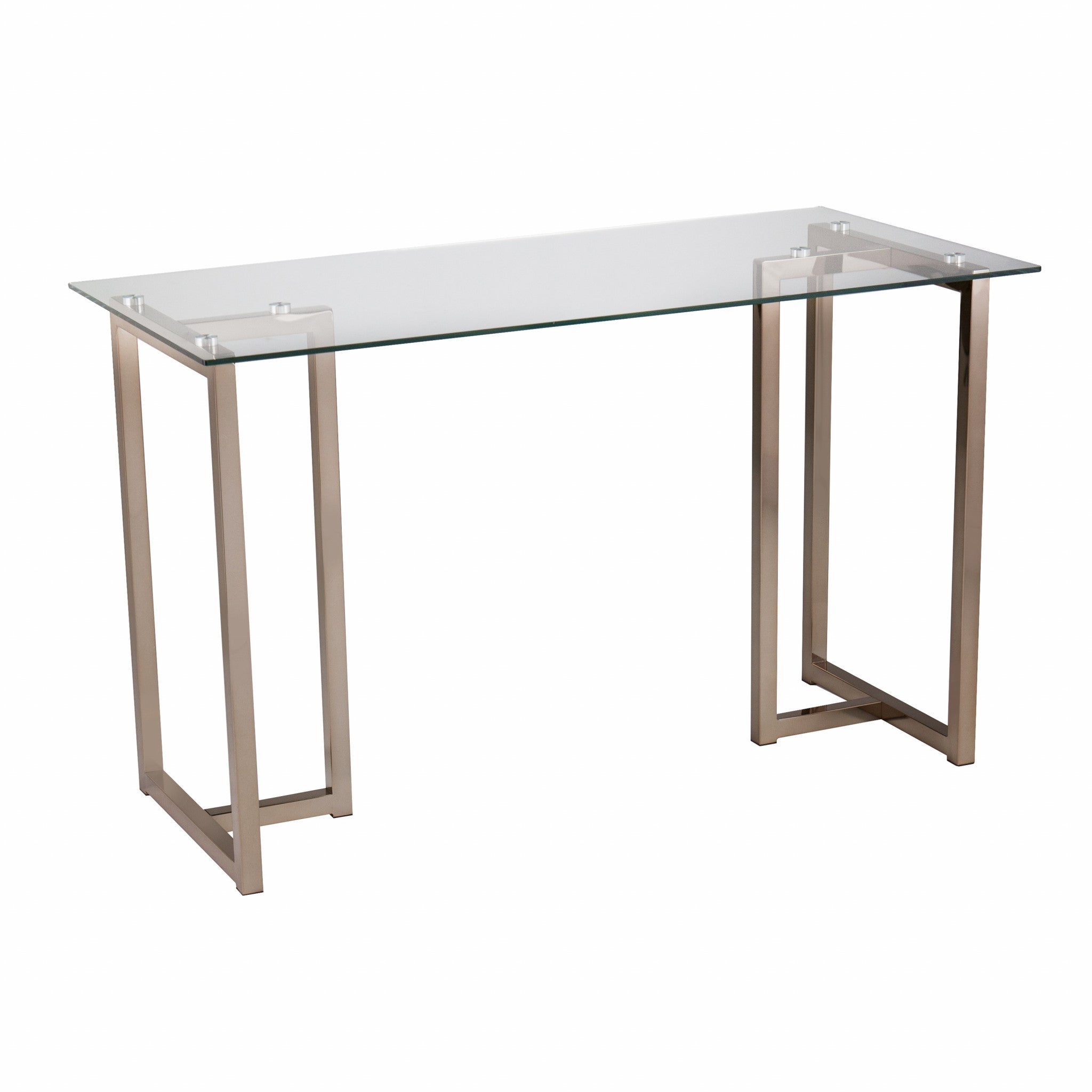 48" Clear and Champagne Glass Writing Desk-Desks-DECOROLALA