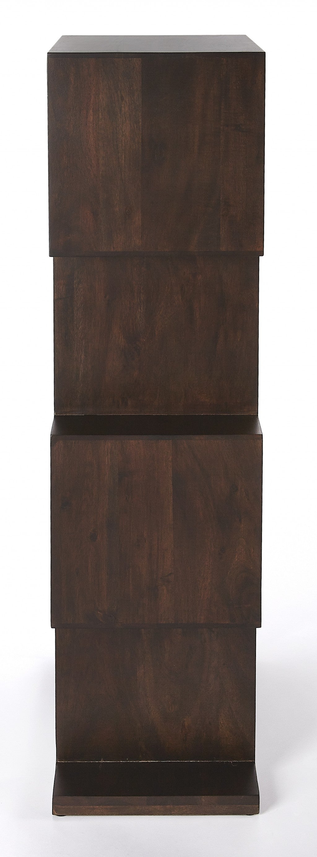 48" Dark Brown Wood Three Tier Bookcase-Bookcases-DECOROLALA