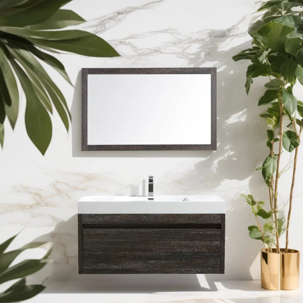 48" Dark Oak Framed Bathroom Mirror – Labrador Collection-Migration_Mirrors-DECOROLALA