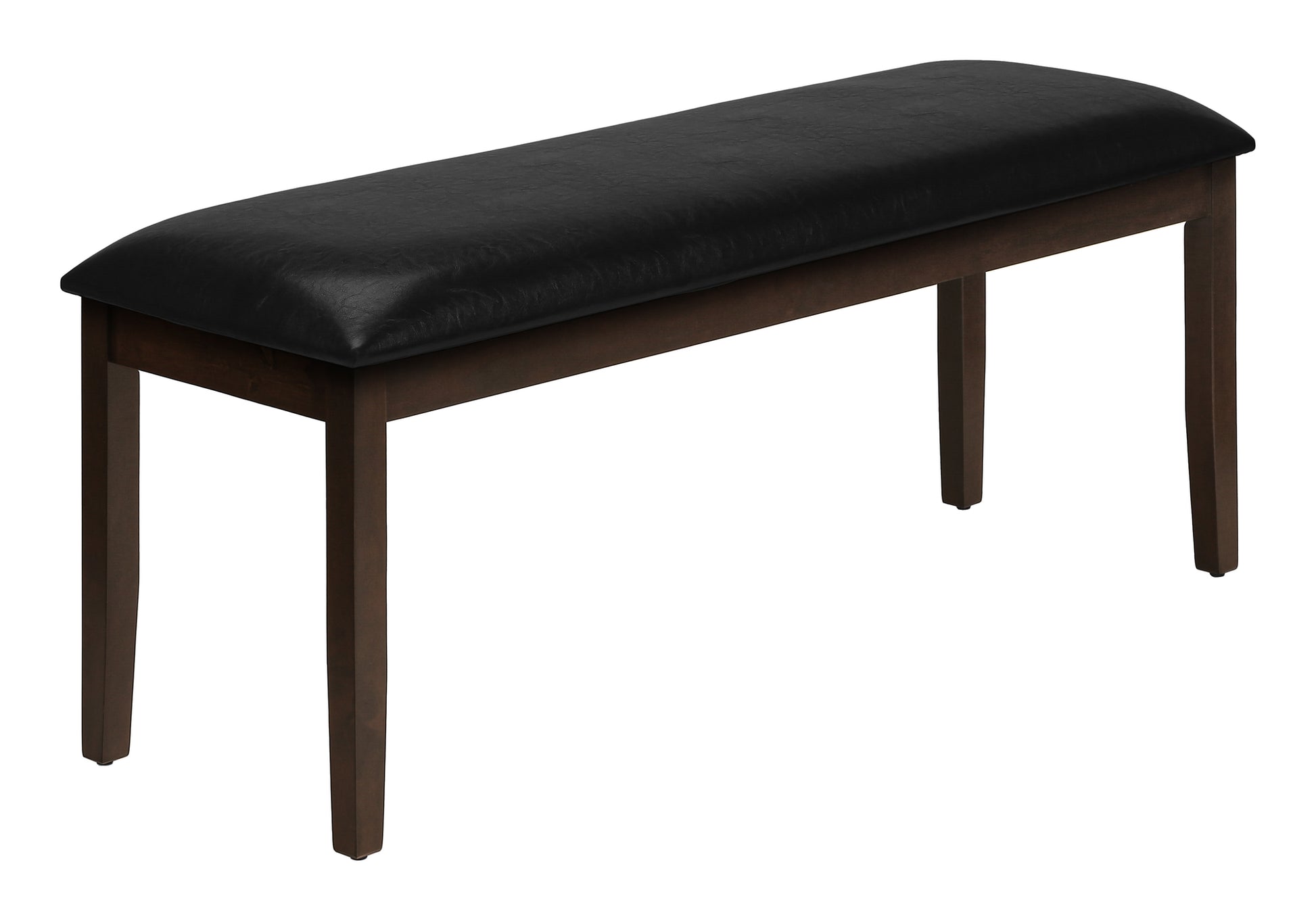 48" Espresso Wood Bench with Black PU Seat-Bench-DECOROLALA
