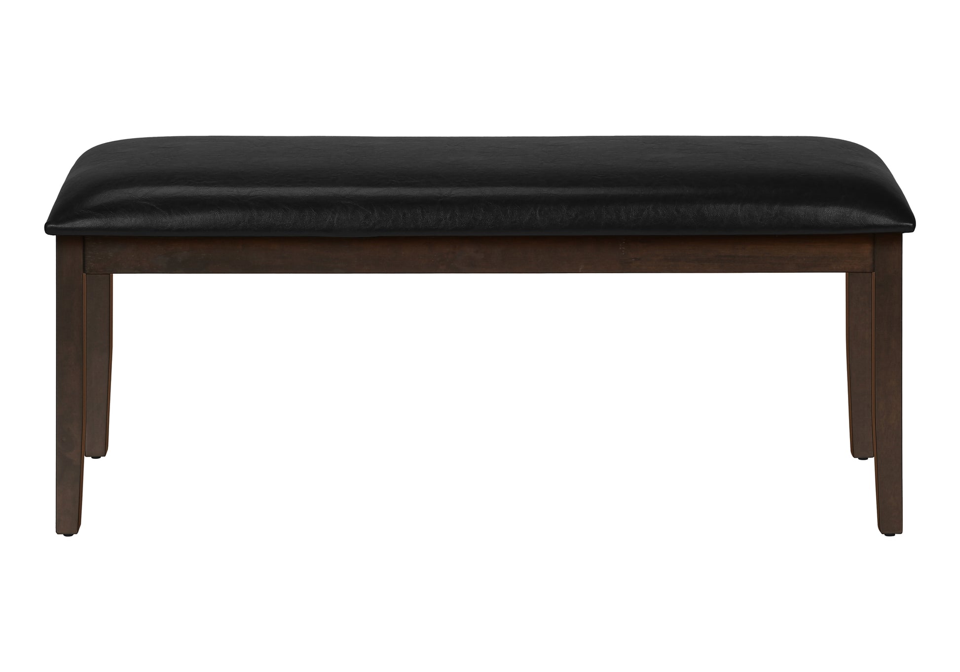 48" Espresso Wood Bench with Black PU Seat-Bench-DECOROLALA