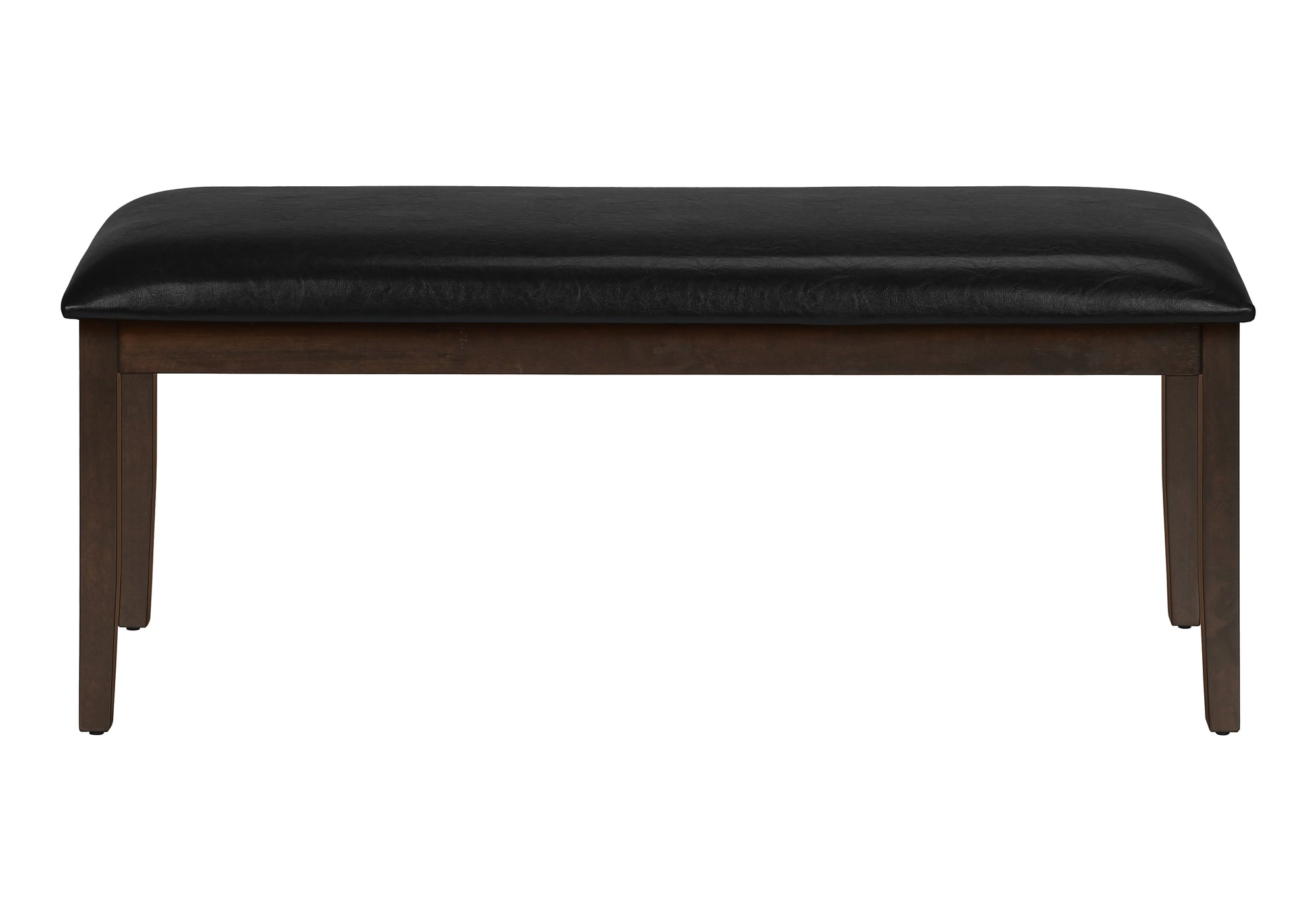 48" Espresso Wood Bench with Black PU Seat-Bench-DECOROLALA