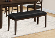 48" Espresso Wood Bench with Black PU Seat-Bench-DECOROLALA