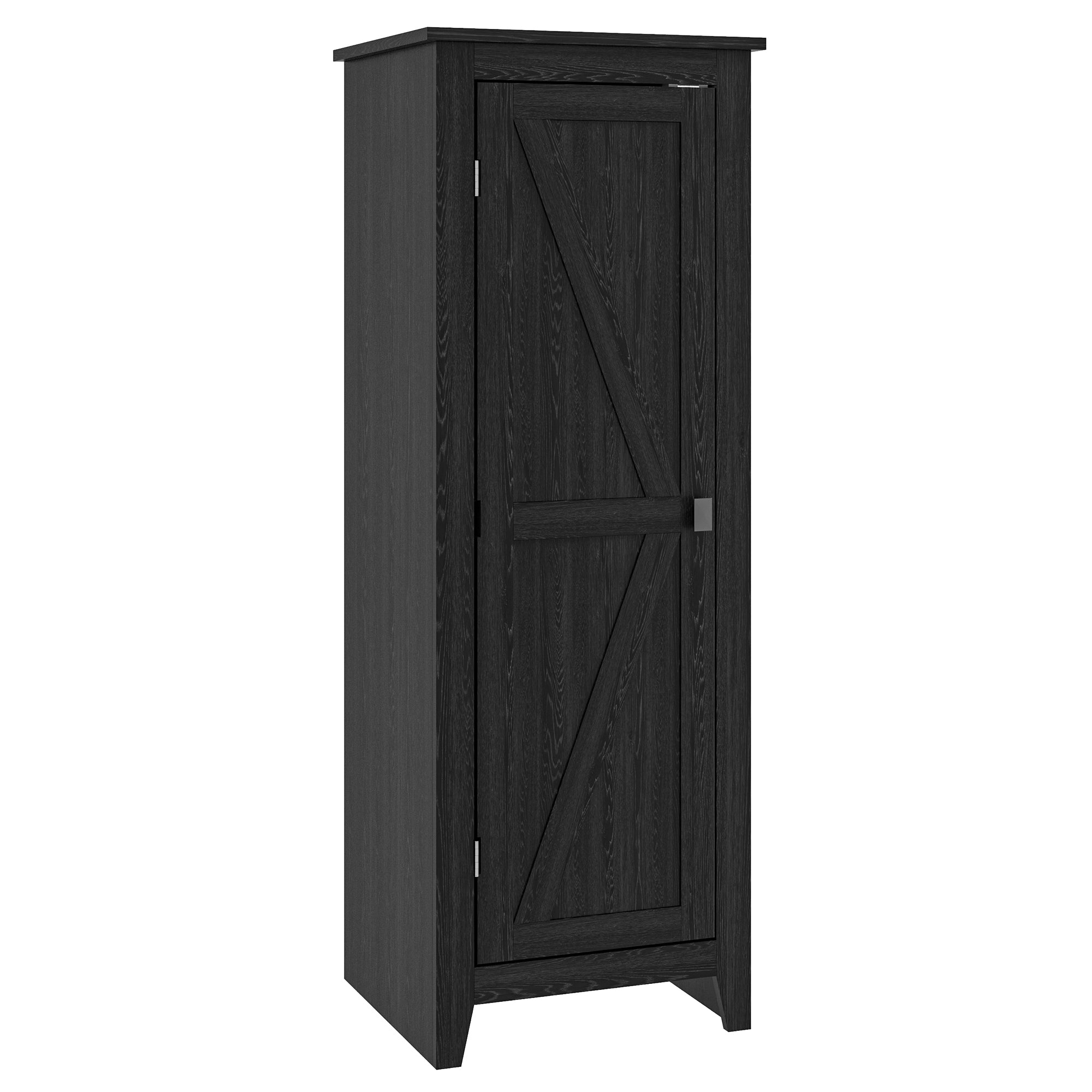 48" Farmhouse Kitchen Pantry Cabinet - Black Barn Door-Home Furnishings > Storage & Organization > Kitchen Pantry Cabinets-DECOROLALA