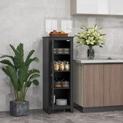 48" Farmhouse Kitchen Pantry Cabinet - Black Barn Door-Pantry Cabinets-DECOROLALA