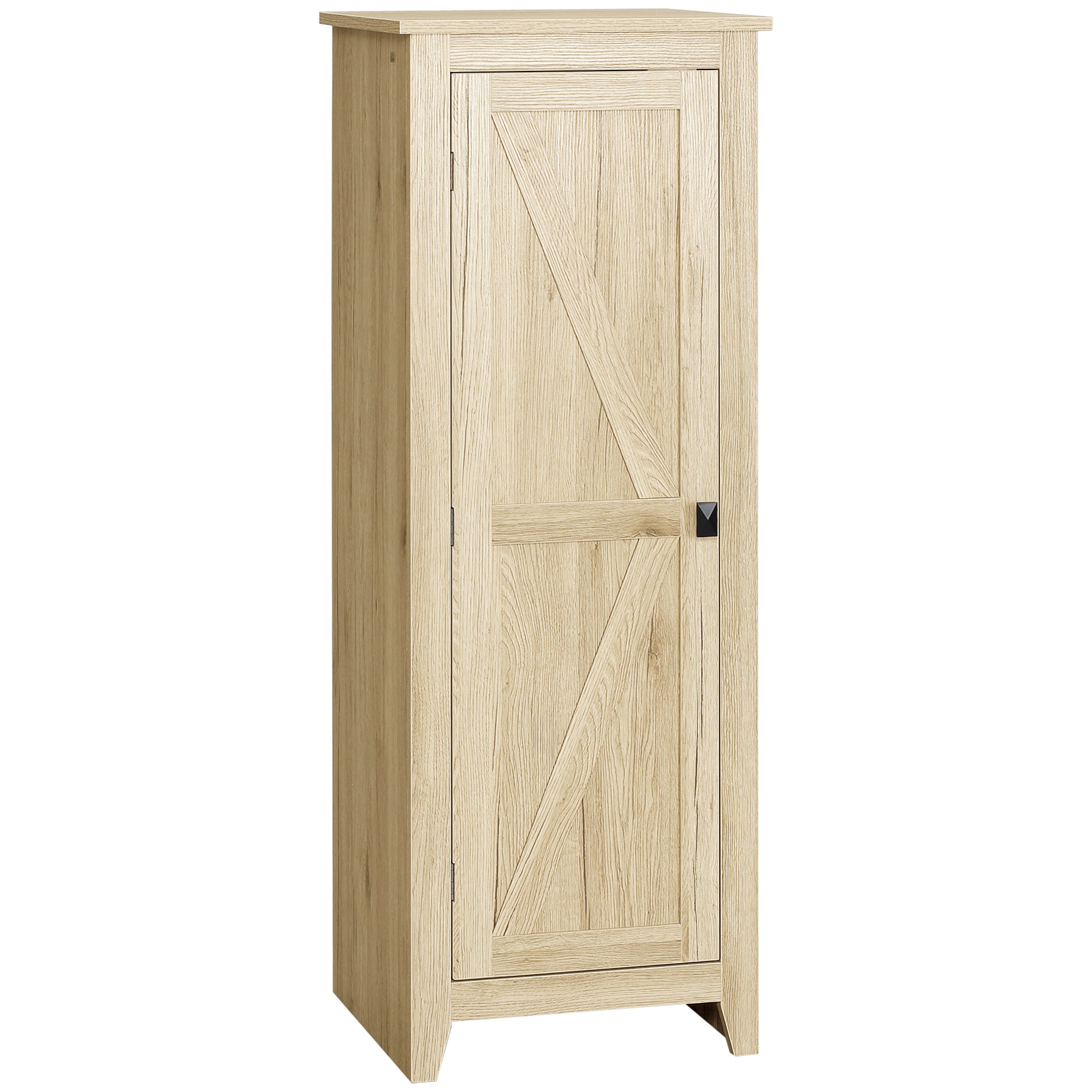 48" Farmhouse Kitchen Pantry Cabinet - Natural Barn Door-Home Furnishings > Storage & Organization > Kitchen Pantry Cabinets-DECOROLALA