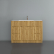 48" Frosted Oak Freestanding Single Sink Bathroom Vanity with White Ceramic Countertop-Migration_Bathroom Vanities-DECOROLALA