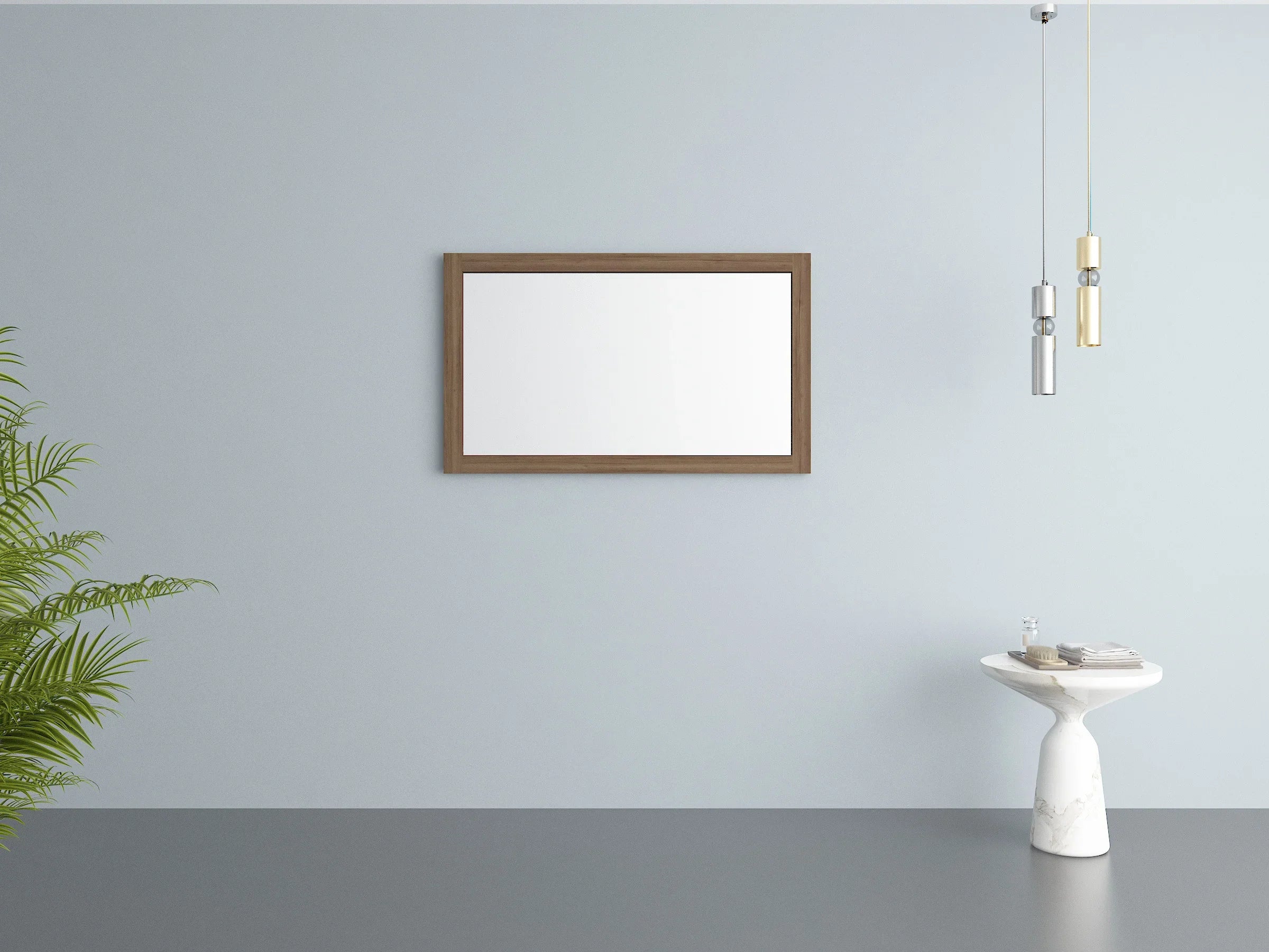 48" Frosted Oak Rectangular Framed Mirror - Designed for Horizontal & Vertical Installation-Migration_Mirrors-DECOROLALA