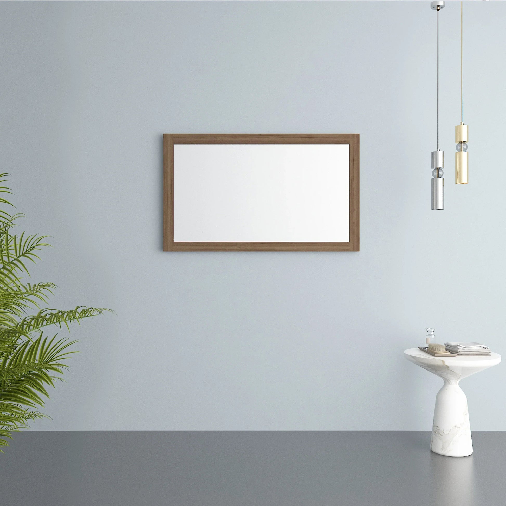 48" Frosted Oak Rectangular Framed Mirror - Designed for Horizontal & Vertical Installation-Migration_Mirrors-DECOROLALA