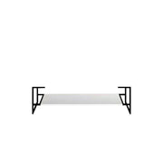 48" Glossy White Open Shelf with Matte Black Frame-Migration_Bathroom Vanities-DECOROLALA