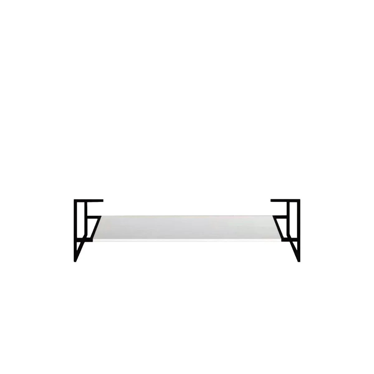 48" Glossy White Open Shelf with Matte Black Frame-Migration_Bathroom Vanities-DECOROLALA