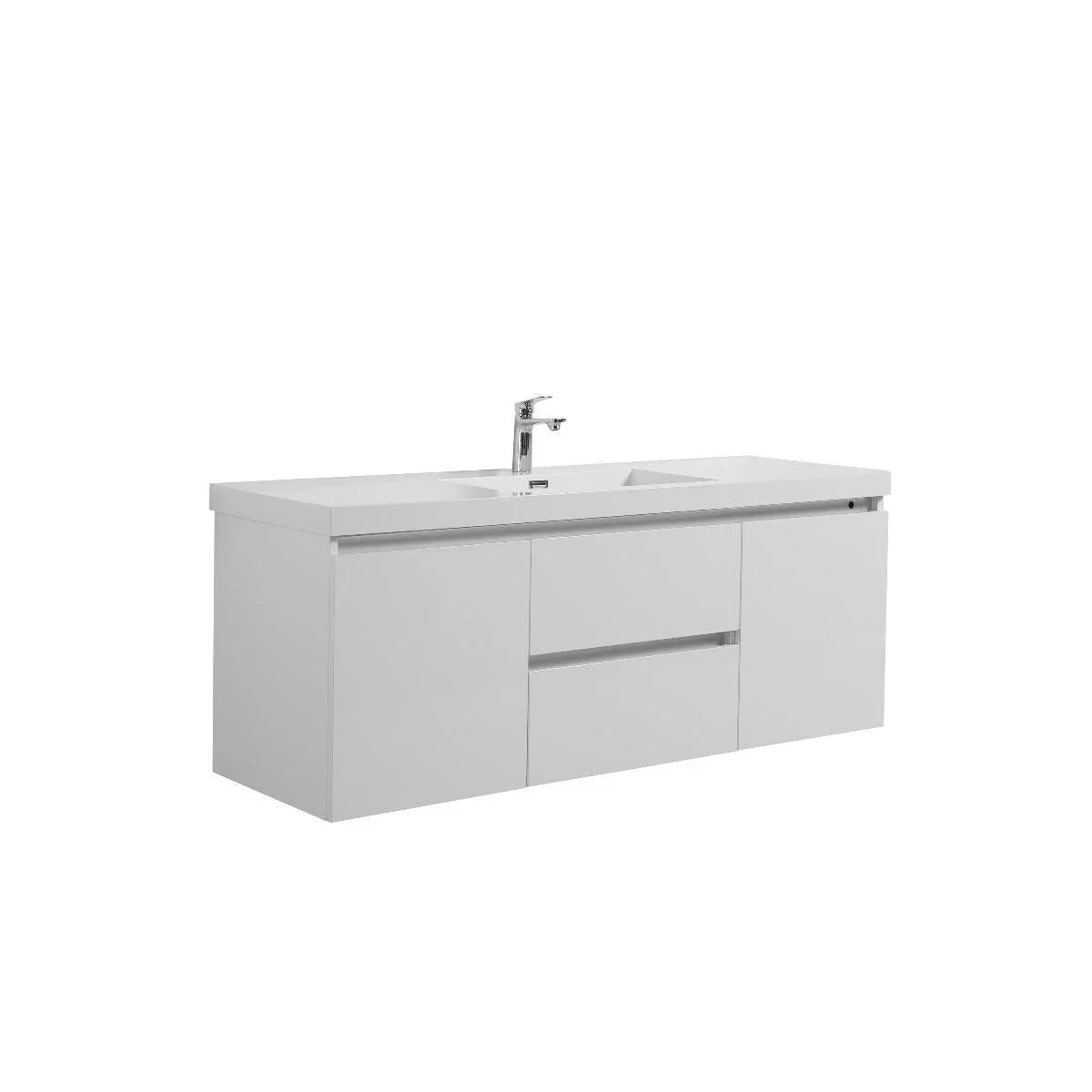 48" Glossy White Wall Mount LED-Glow Bathroom Vanity with White Polymarble Countertop-Migration_Bathroom Vanities-DECOROLALA
