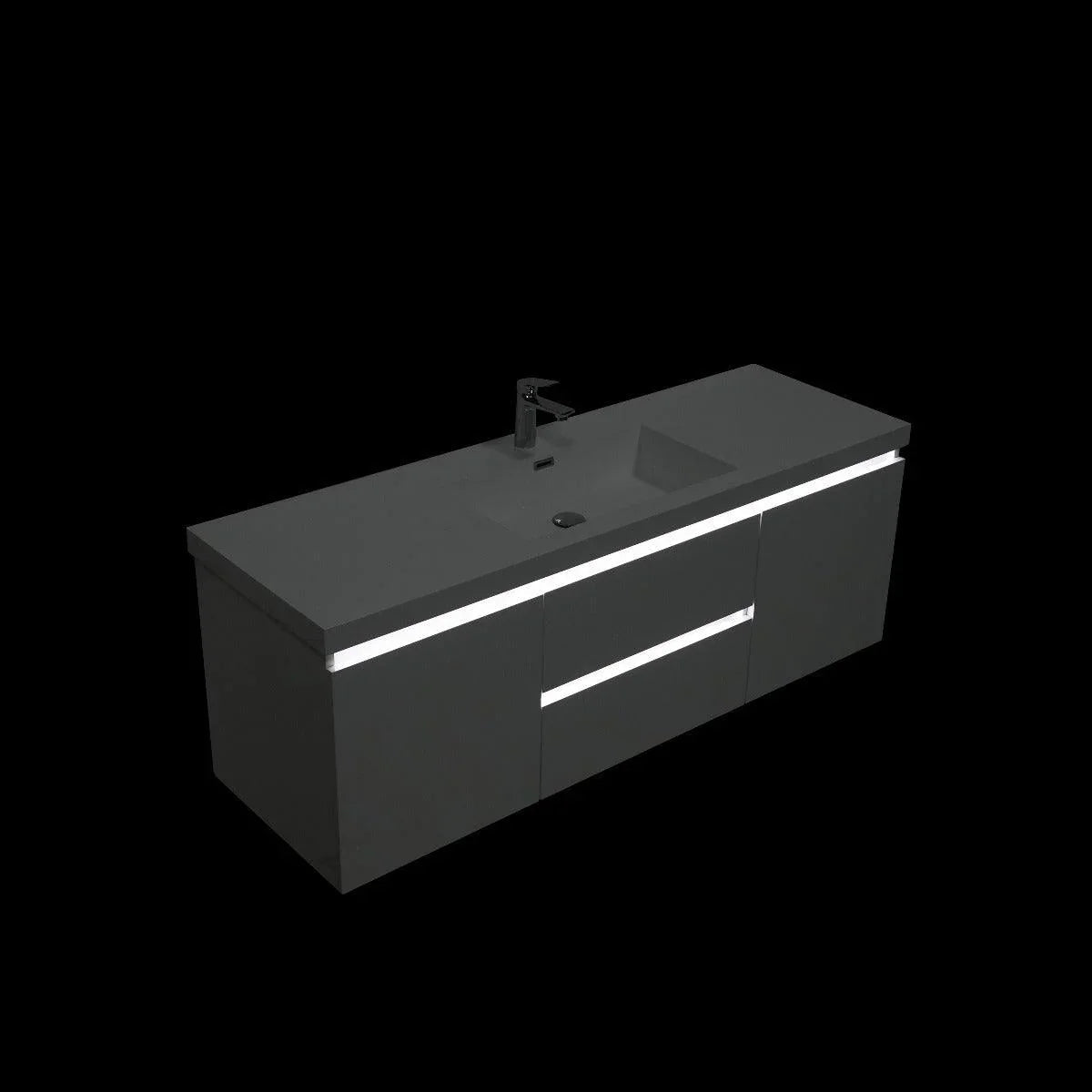 48" Glossy White Wall Mount LED-Glow Bathroom Vanity with White Polymarble Countertop-Migration_Bathroom Vanities-DECOROLALA