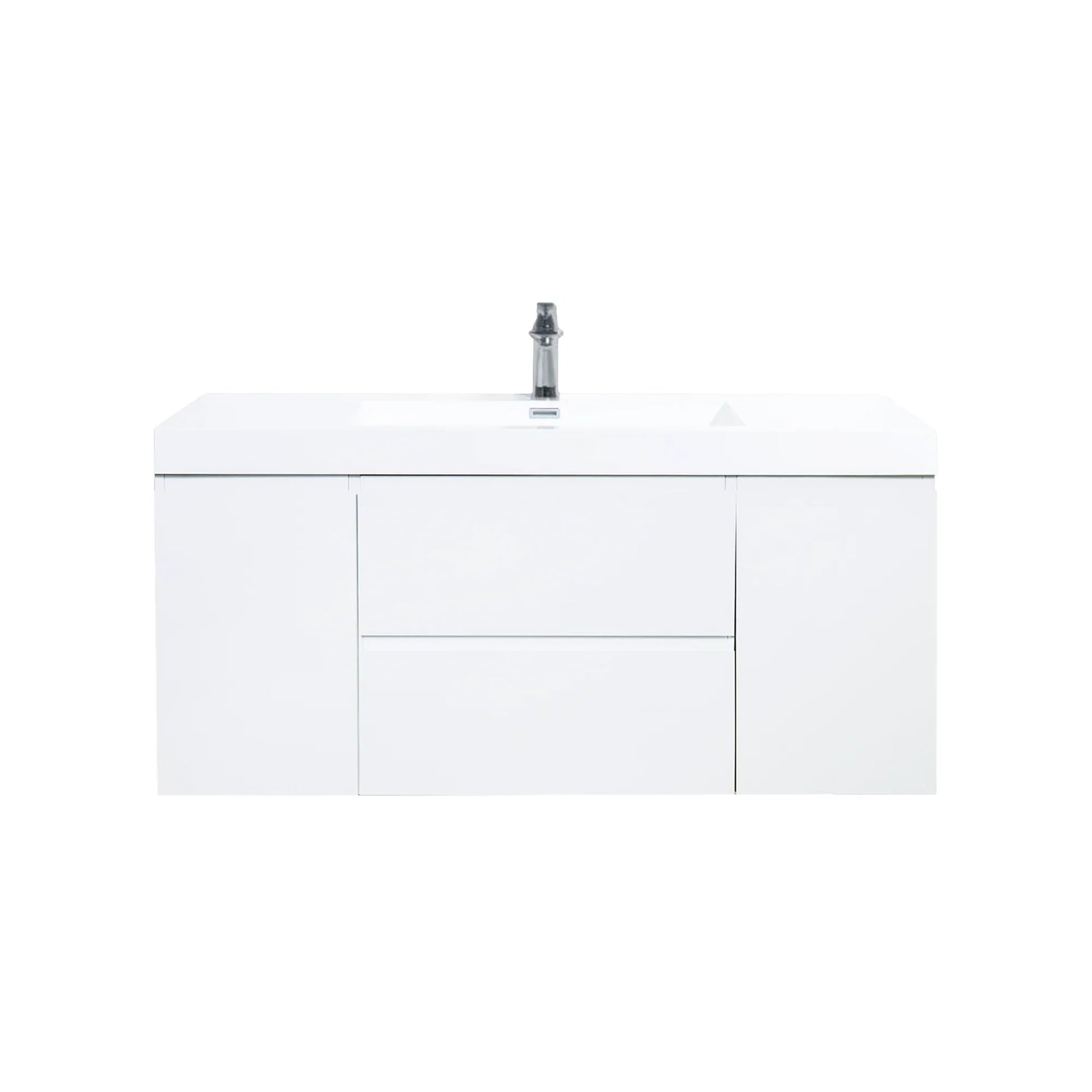48" Glossy White Wall Mount Single Sink Bathroom Vanity with White Polymarble Countertop-Migration_Bathroom Vanities-DECOROLALA