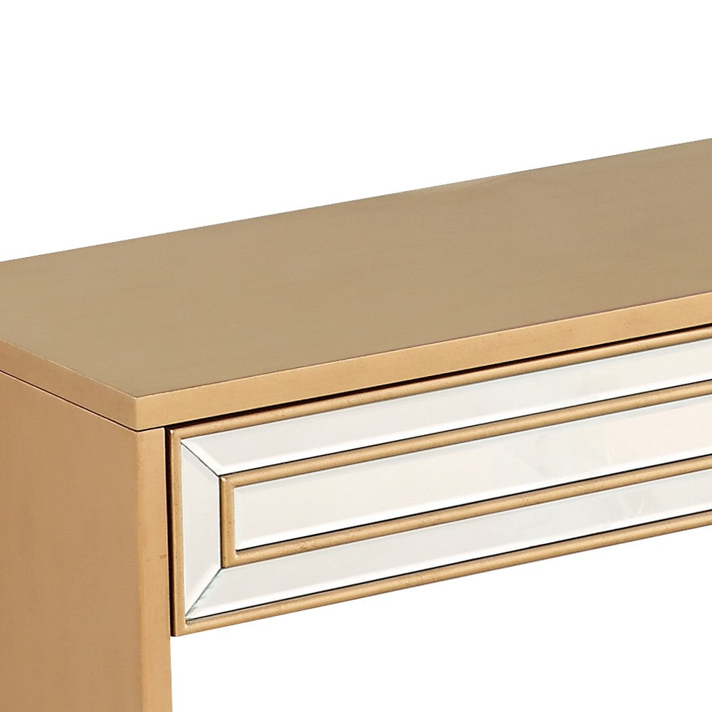 48" Gold Mirrored Glass Console Table-Console Tables-DECOROLALA