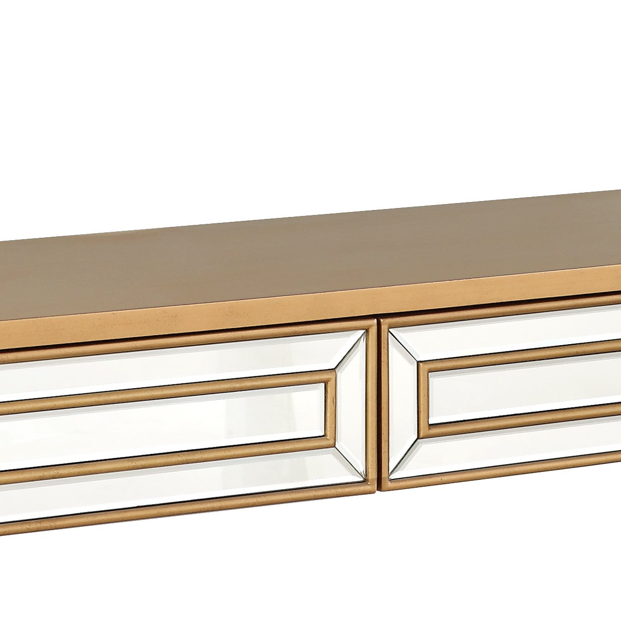 48" Gold Mirrored Glass Console Table-Console Tables-DECOROLALA